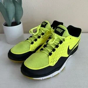 NIKE FREE Highlighter/Black Mesh Lace Up Athletic Sneakers Men’s 12 Nike Free Running Shoes Mens Size 14 Black Mesh Lace Up Just  main image 4